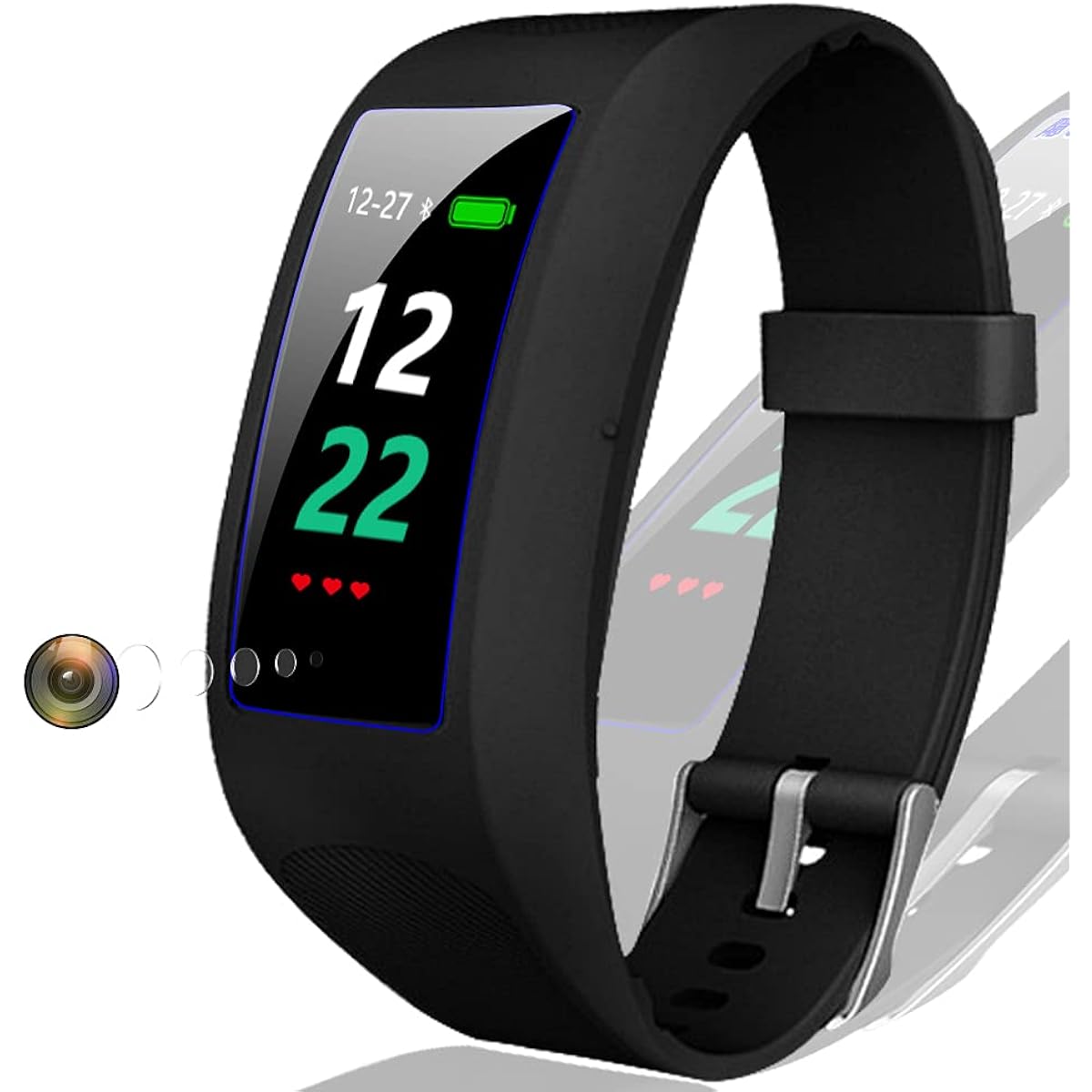 Hidden Camera Watch, Spy Camera Smart Watch, Pedometer Watch Multi-Function Ultra Small Camera, Sports Watch, Smart Wristband Incoming Call Notification SMS Notification, Compatible with iOS Android 32GB