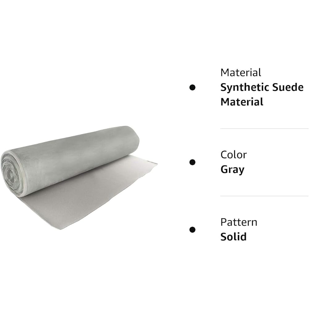 Suede headliner form with lining 60 -inch replacement aging/fading/damage/color/style selection (gray 12 inch x 60 inch)