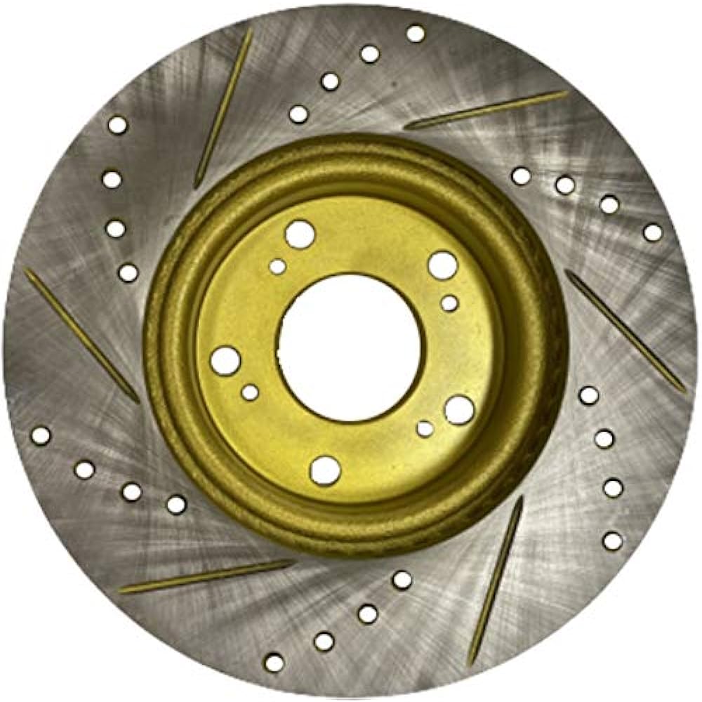 Fuji Brake Machinery Co., Ltd. Spirit Gold Drilled Slit Disc Brake Rotor 306S008DSR/L