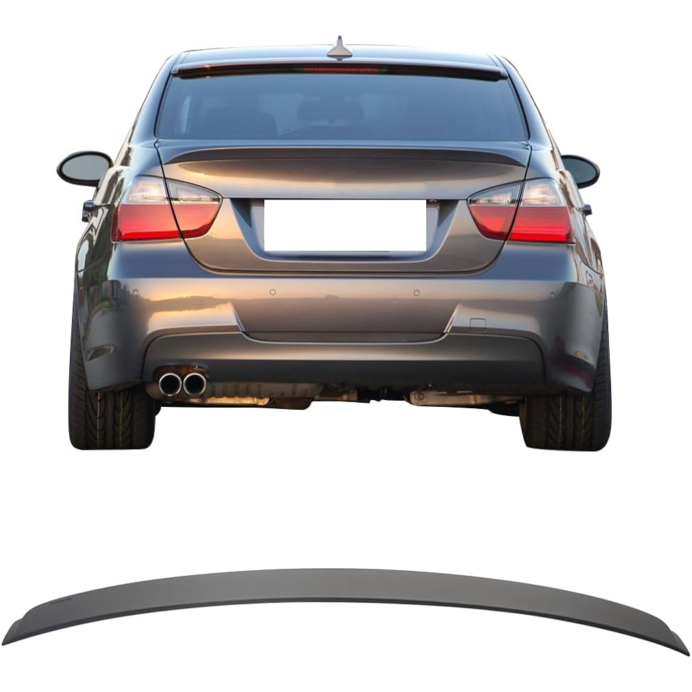 IKON MOTORSPORTS Rear roof spoiler 2005-2011 BMW 3 Series E90 Sedan Unpainted Black ABS