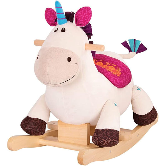 B. toys Rocking Unicorn Unicorn Riding Toy Stuffed Rocking Horse Ages 1 and a Half and Up Genuine Product