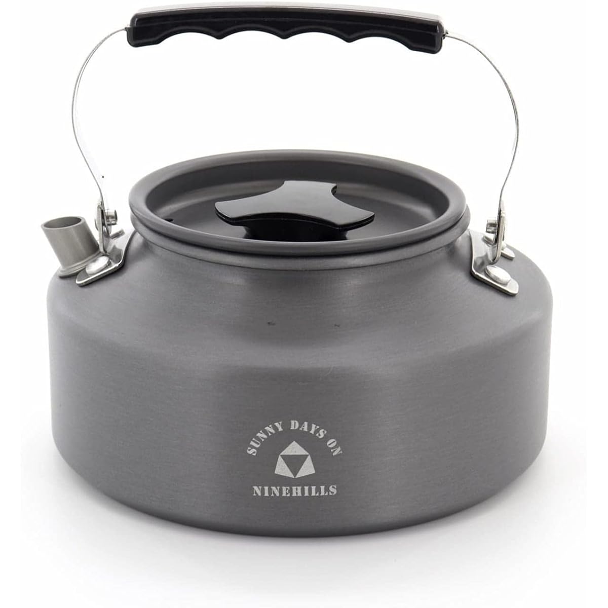 NINEHILLS Outdoor Kettle Cookware 1100ml Ultra Light Aluminum Kettle Water Boiler for Water Tea Camping Hiking Picnic Lightweight Easy to Carry 1.1L