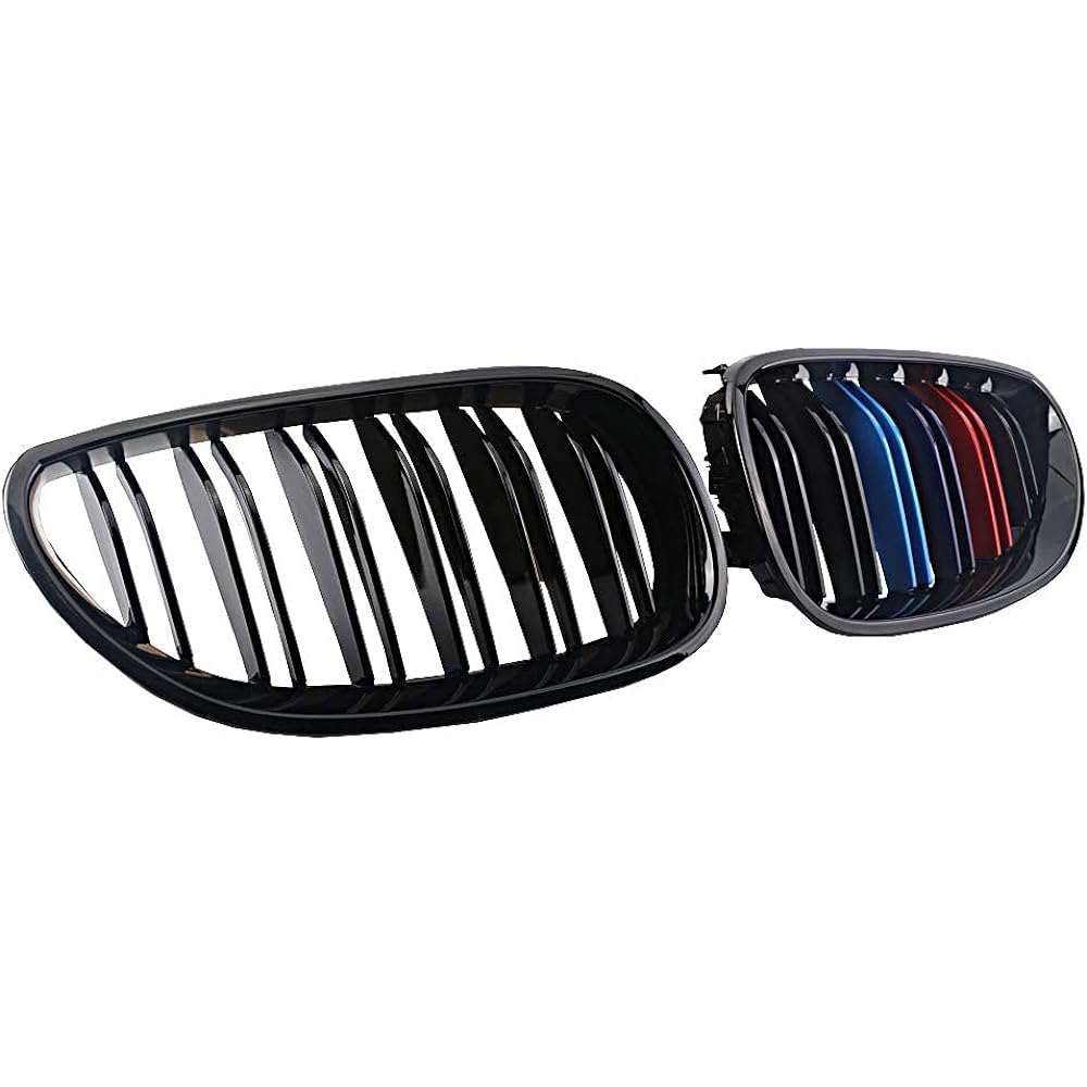 AOKAILI glossy M-TRI Color Kidney Grill ABS Grill 03-09 BMW E60/E61 5 Series compatible