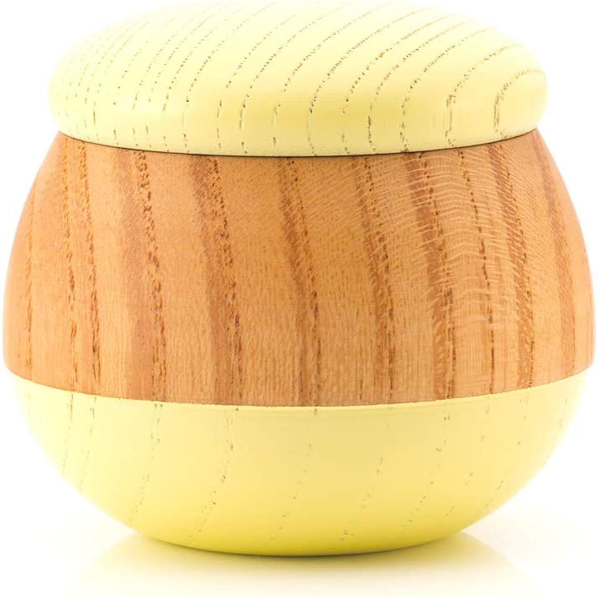 Soul Petit Pot Mini Urn Wooden Coron Lemon Hand Memorial Keyaki Zelkova Mini Urn for Sharing Ashes 776 Yellow Yellow