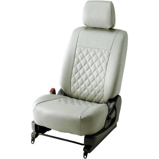 Bellezza Seat Cover Bellezza Wild Stitch [Model] JF1/2 [Year] H25/5- N-BOX/N-BOX Custom Light Gray x White BEWS083LG1