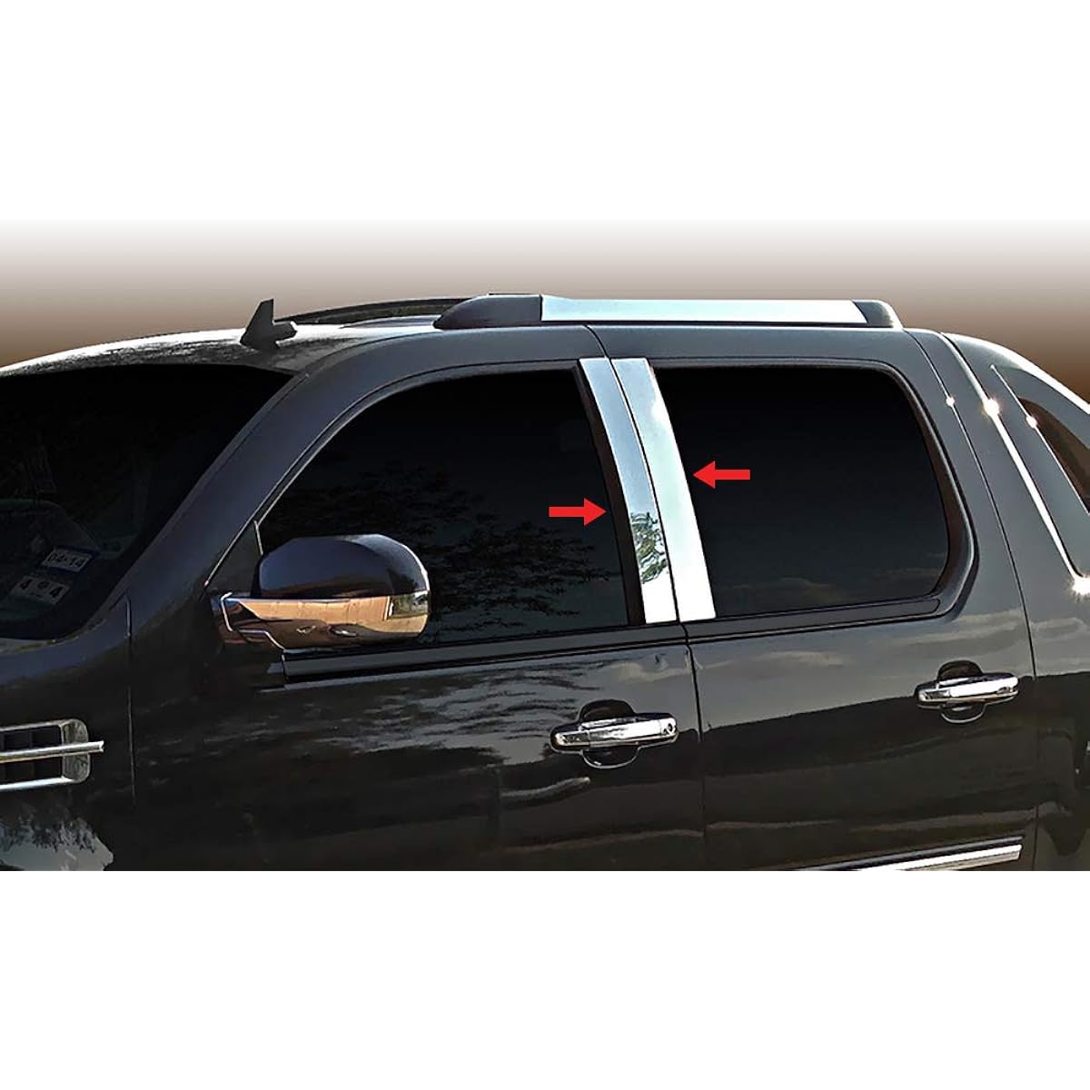 Made in the United States! 2007-2014 Cadillac Escalade 4 PC Stainless steel chrome pillar posttrim
