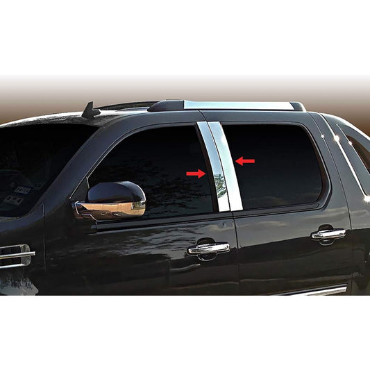 Made in the United States! 2007-2014 Cadillac Escalade 4 PC Stainless steel chrome pillar posttrim
