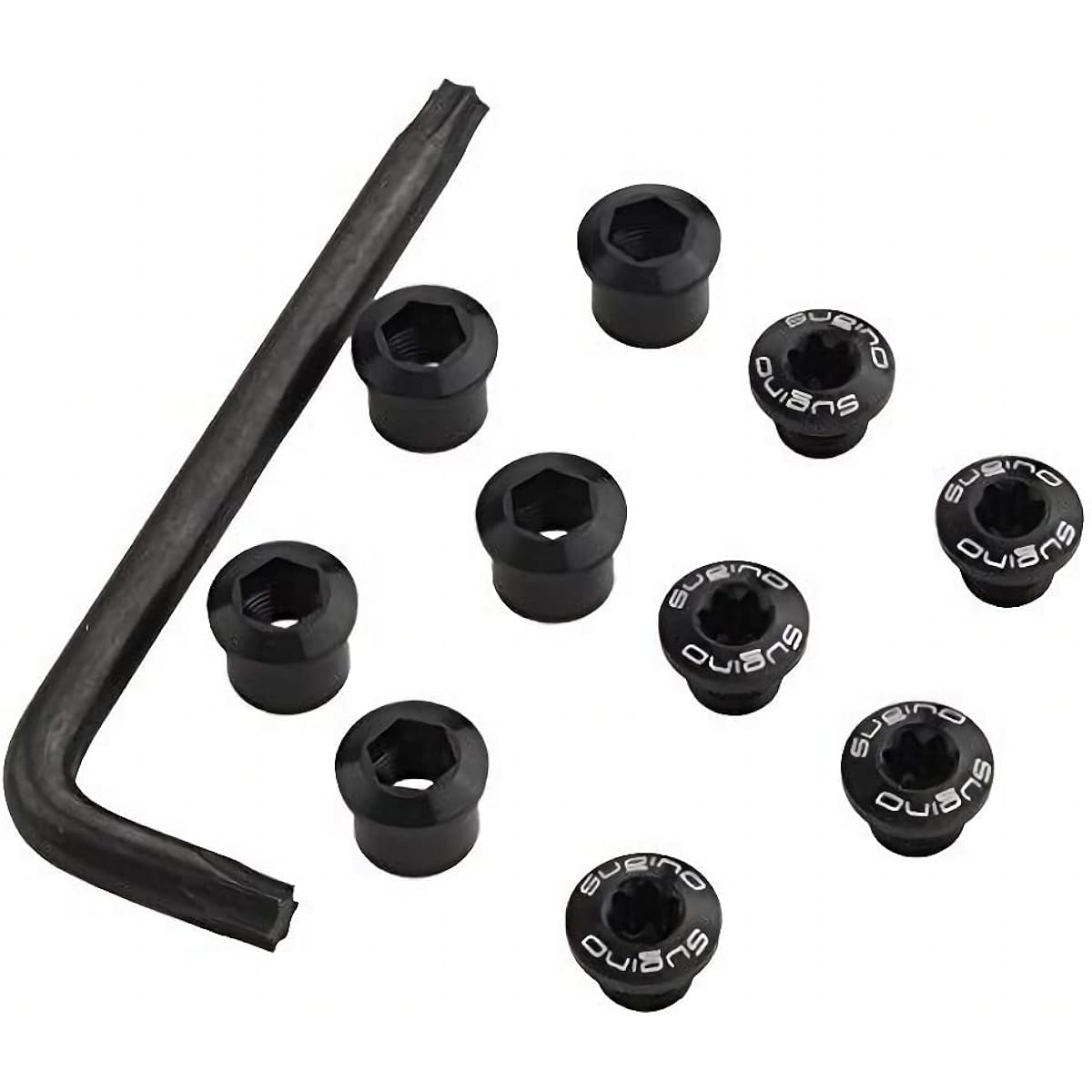 Sugino 703 Aluminum DOUBLE Screw Set Black