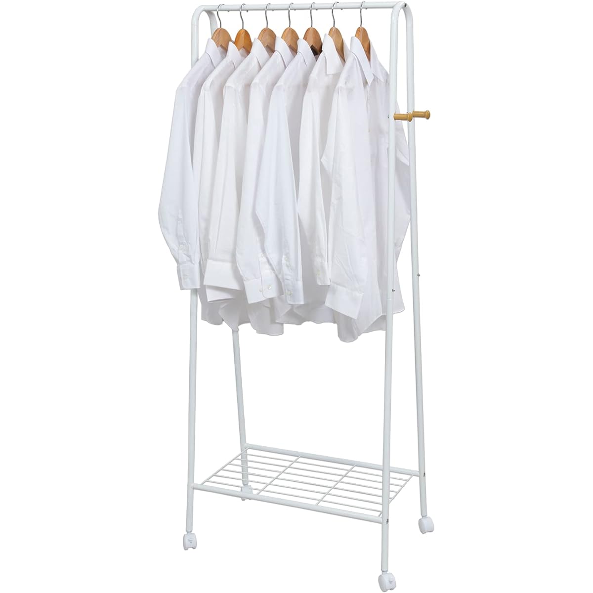 Astro Hanger Rack White Single Approx. Width 68.5 x Depth 45 x Height 171cm Pipe Hanger Clothes Rack Accessories Hook with Casters 731-27
