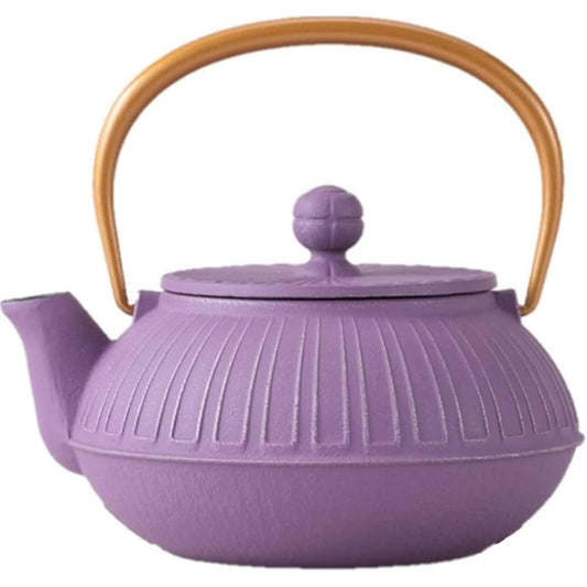 Iwachu Teapot 5 Type Chrysanthemum Silver/Lavender 0.65L Enamel Inside Nambu Ironware 44550