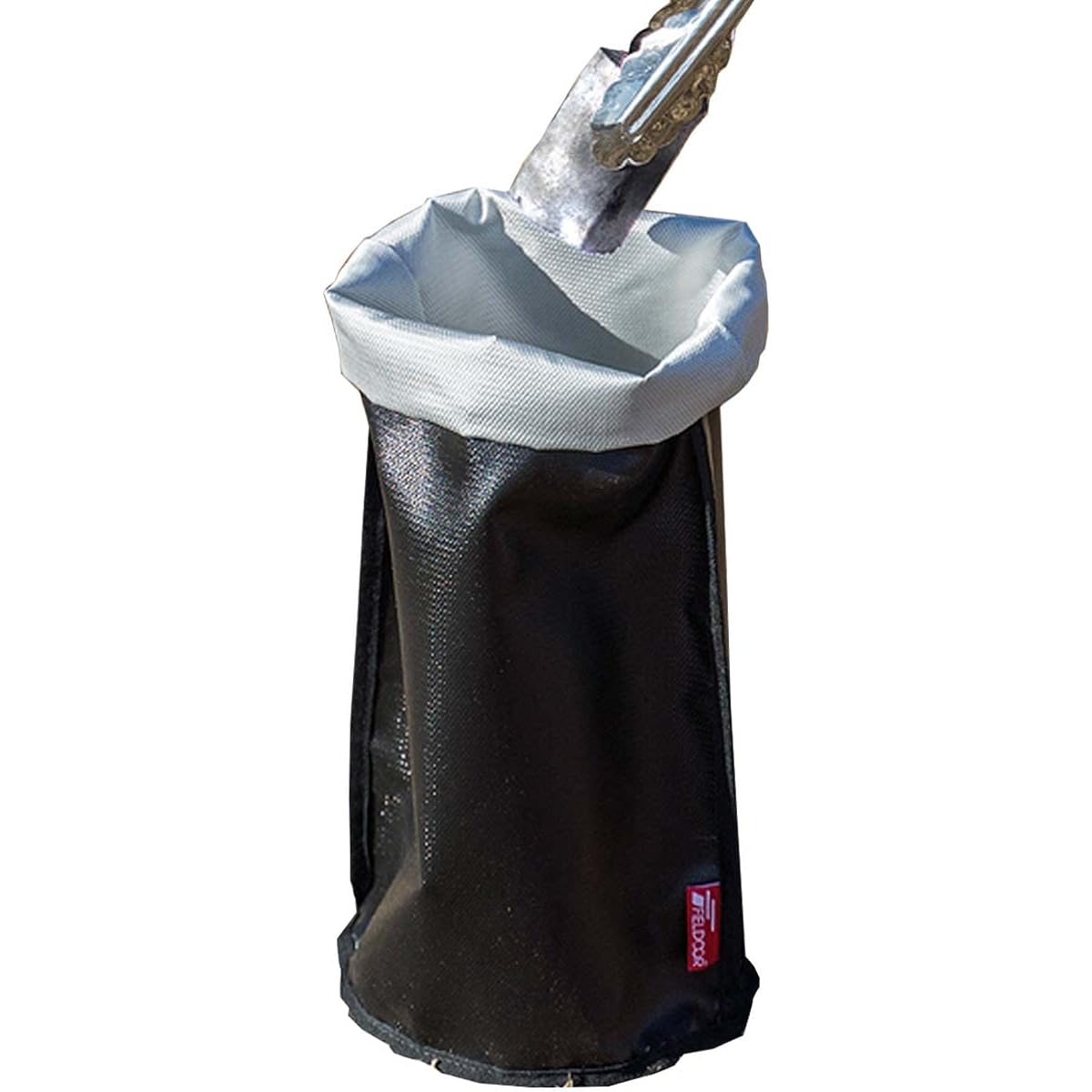 FIELDOOR Fire Extinguishing Bag, Charcoal Disposal Bag, Large Capacity [M Size] Safely disposes of charcoal and ash after use. Flame retardant, waterproof, freestanding, deep type, outdoor, camping, bonfire, barbecue, lightweight, compact