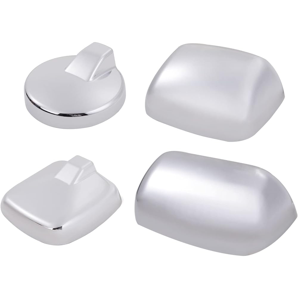CustomDivine Plated Mirror Cover 4 Piece Left and Right Set 4T Standard Wide Hino Ranger Pro Air Loop Ranger October 2005 - July 2011 Isuzu 07 Forward July 2007 - General Purpose External Product (Set of 4)