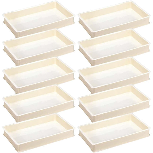 Okabe Shinkisei Dragonfly Storage Container, 10.6L, Small, Set of 10, Width 54 x Depth 33.5 x Height 7.5cm, Ivory Food Container for Mochi, Made in Japan