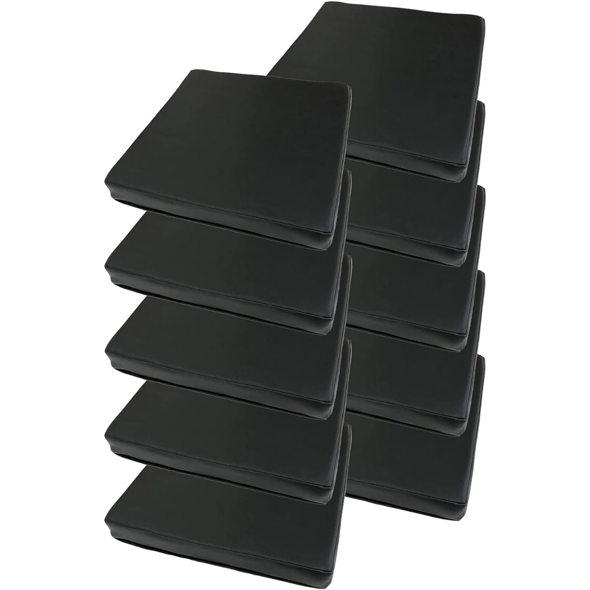 Kinku Leather Cushion Low Resilience High Resilience Cushion Column 40x40x5 (10, Black)