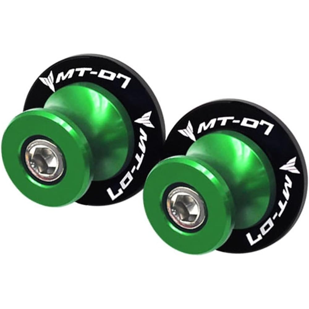 DEMUR Motorcycle Accessories CNC Swingarm Spool Slider 6mm Stand Screw for Yamaha MT-07 FZ-07 MT 07 FZ07 2015-2021 Swingarm Slider Spool (Size : A Green)