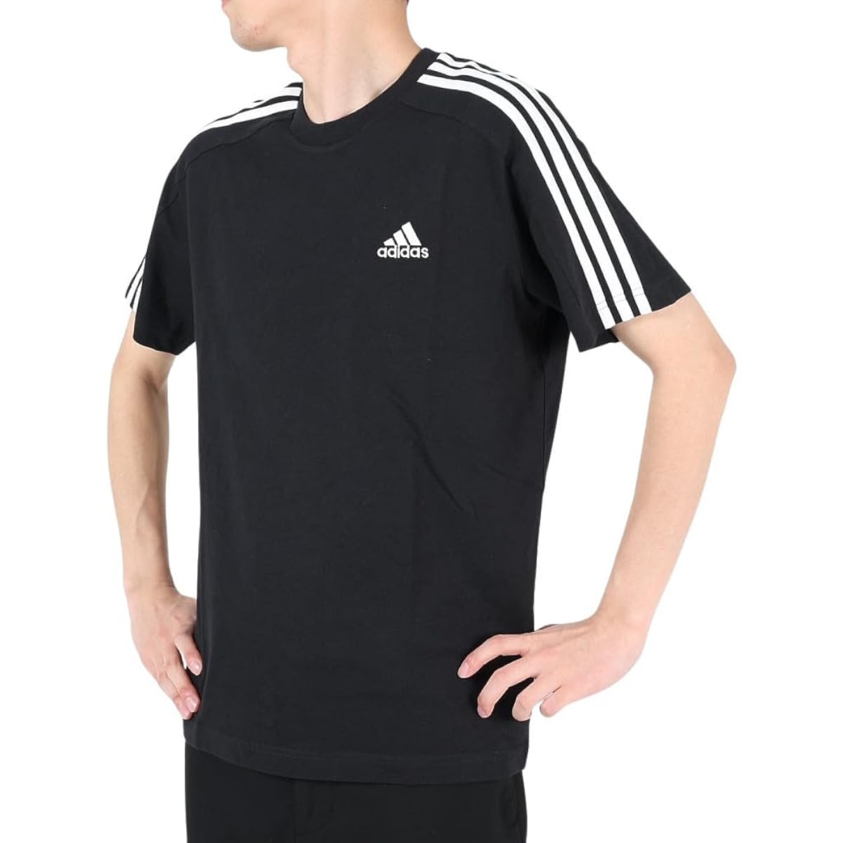 Adidas Men's Short Sleeve T-Shirt Essentials Single Jersey Three Stripes T-Shirt Sportswear