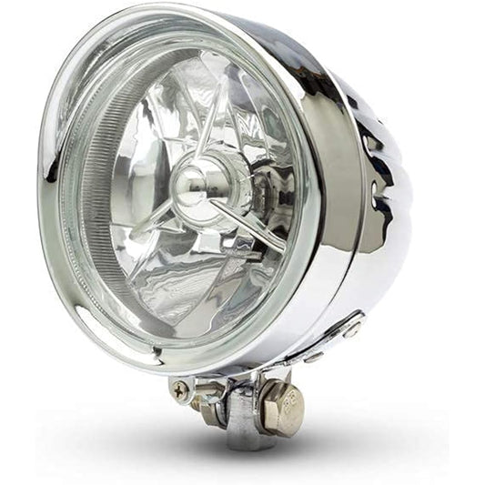 Motorcycle Headlight 5 Inch Chrome Metal for Custom Retro Vintage Project Bike Trike