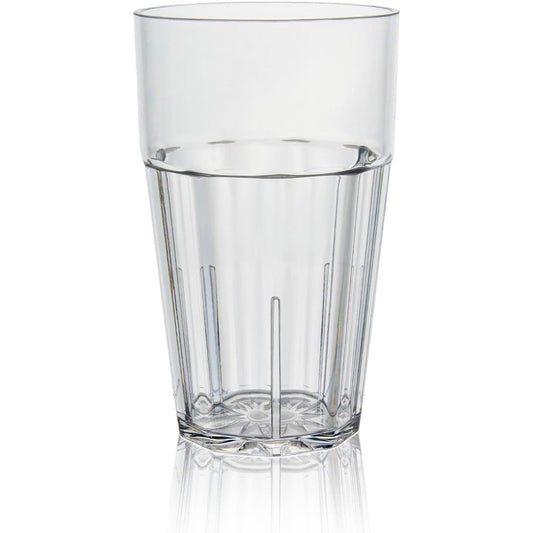 Thunder Group Tumbler 470ml 16oz Set of 12 Commercial Use Break-resistant Dishwasher Safe Non-stick Plastic Cup Stacking Clear PLPCTB116CL-12S