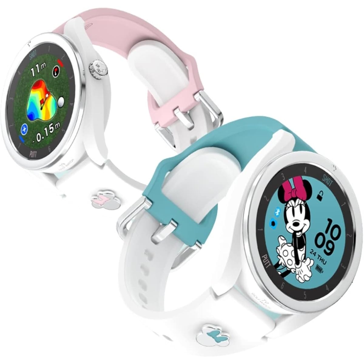[Voice Caddy] Voice Caddie T9 Minnie Mouse Edition GPS watch-type golf navigation Height difference distance display Course layout Three-point distance display