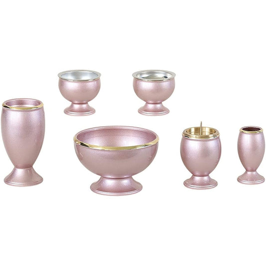 Modern Buddhist utensils "Ryusei" Pink 6 pieces 3.0 size Brass 6 pieces
