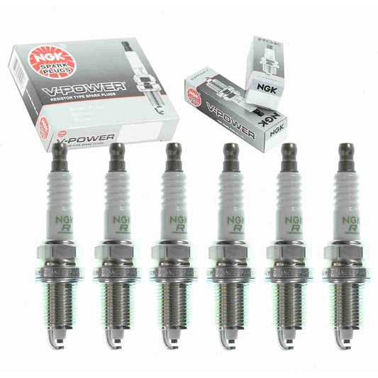 NGK V-POWER Spark Plug 6 pieces JEEP LIBERTY 3.7L V6 2002-2012 Ignition Wire Secondary