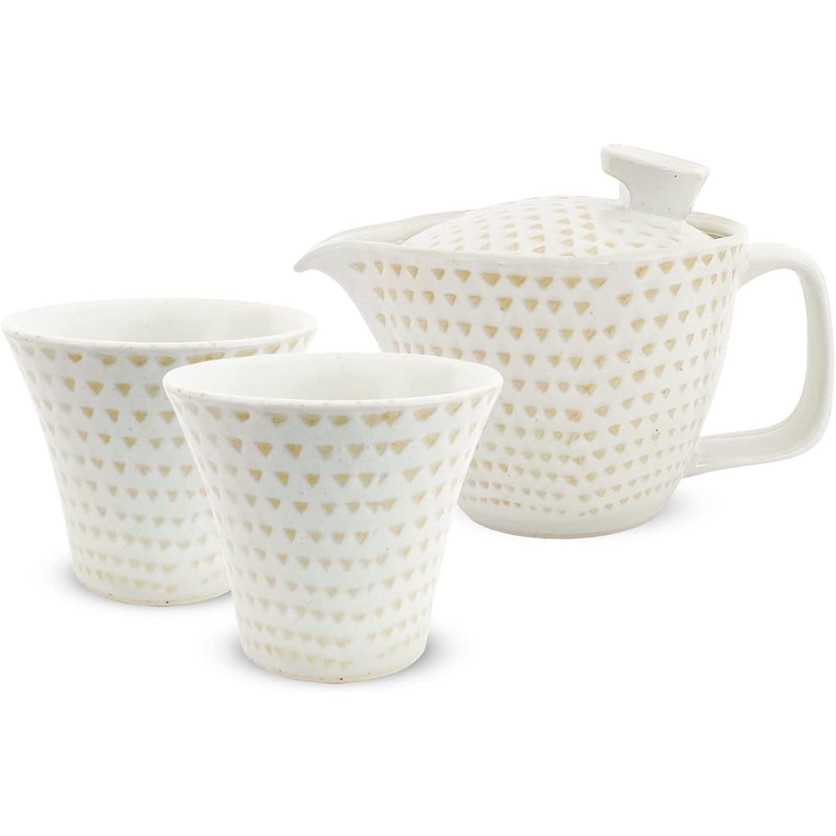 J-kitchens Isaozan Kiln Teapot Set, Hasamiyaki, Made in Japan (Teapot, Pair Teacup, Tea Utensil Set), 240ml, 140ml, For 1 ~ 2 People, Includes Tea Strainer, Powder Planner, Yellow