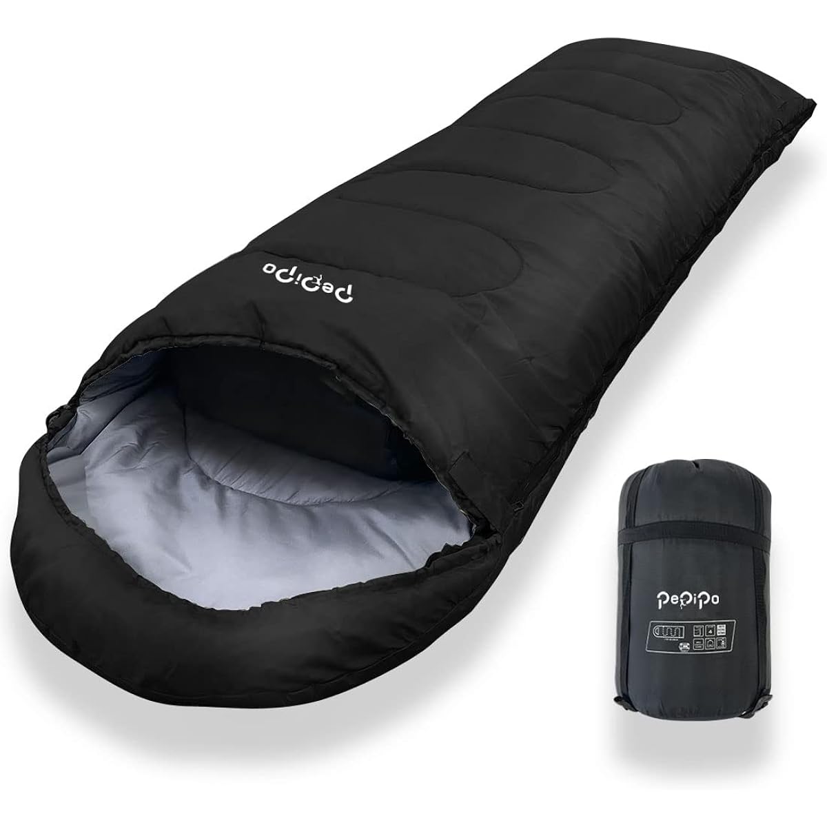 [pepipo] Sleeping Bag, Envelope Type, Artificial Down, Compact for Winter, 210T, Limit Usage Temperature -10℃