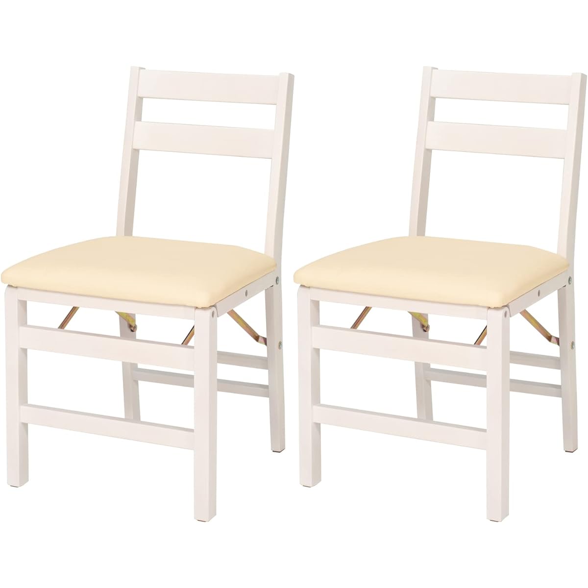 Hagiwara Folding Dining Chair Set 2 Legs Completed Dining Chair Compact Slim Modern Auxiliary Chair Width 42 x Depth 48 x Height 76 Seat Height 43.5 White x White VC-7598WSPW