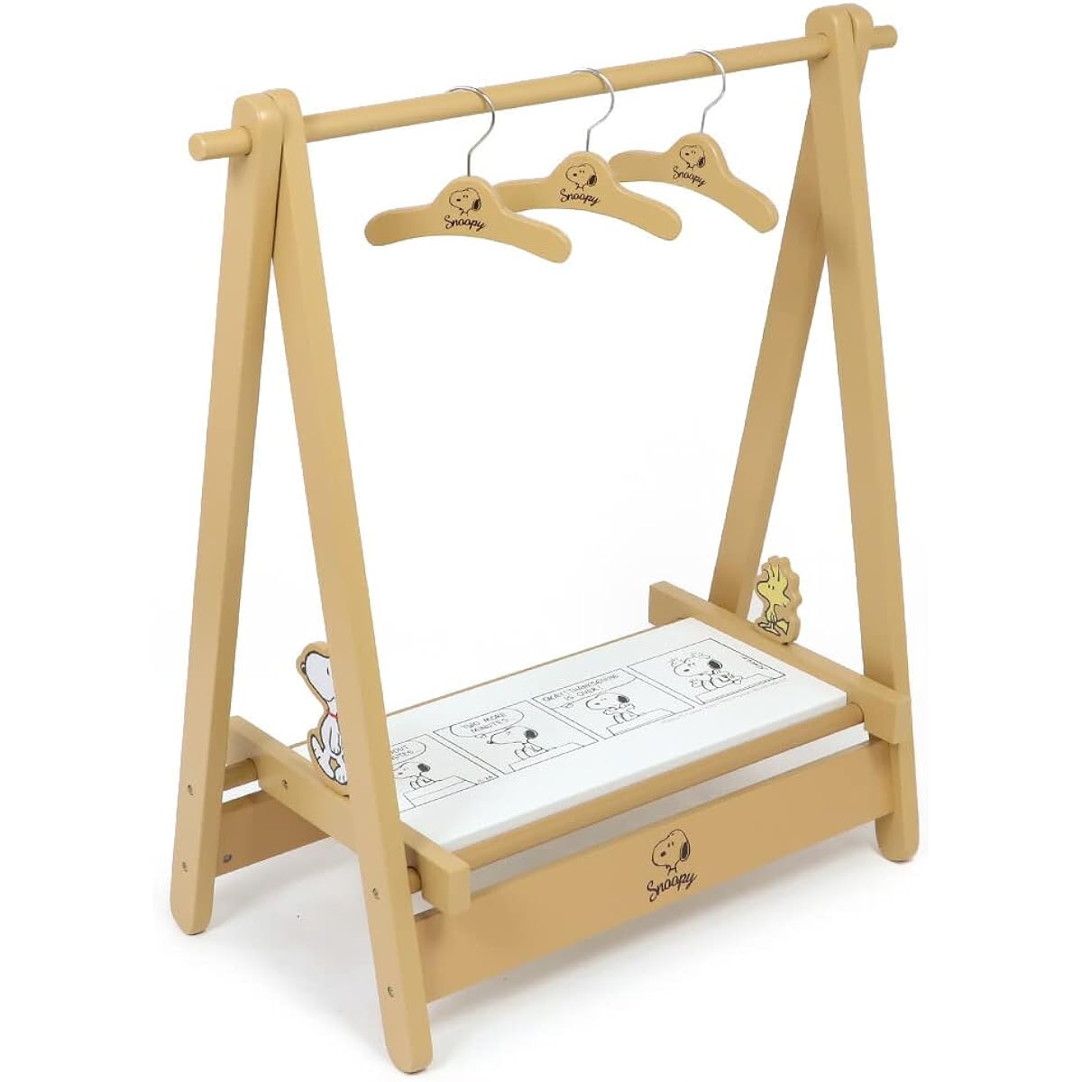 Dog Hanger Rack Snoopy Small Dog Clothes Rack Rack for Dogs Wooden Comic Pattern Beige Stylish Goods 085-16177