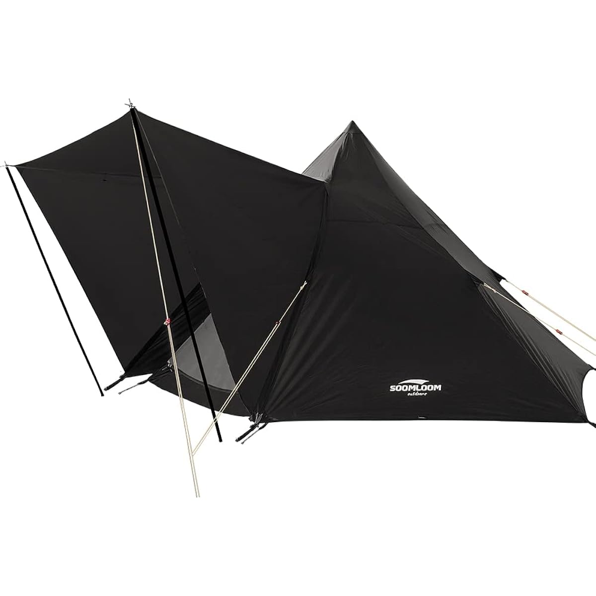 Soomloom 5~6 Person Tent Pristine M One Pole with Inner 365x315x200/335x290x200 Sunshade Comfort Windproof/Rainproof/UV Protection/Ventilation Home/Couple Camping/Outdoor