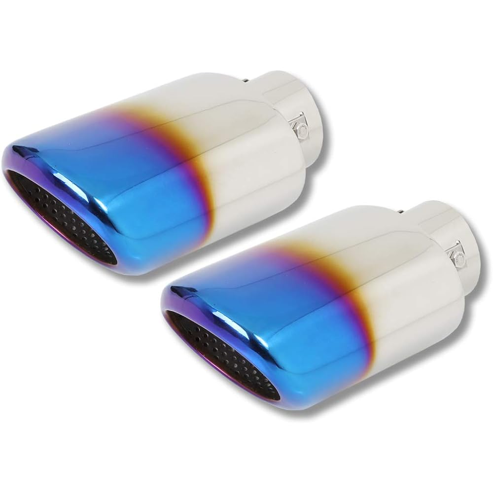 YOURS: RAV4 50 Series Titanium Style Muffler Cutter Set of 2 [Left and Right] with Fall Prevention Stainless Steel y28-3516 [2] S