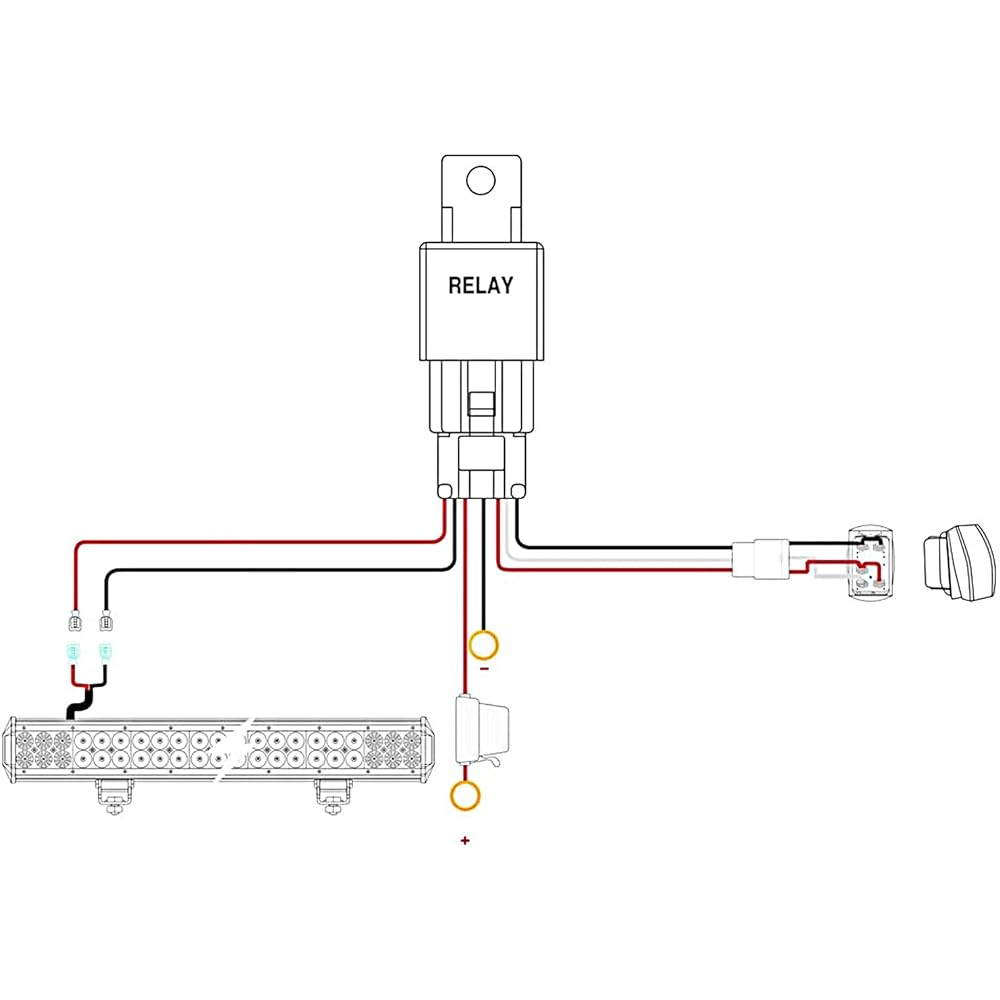 NILIGHT 10014W LED light bar wiring harness kit 14AWG high durability 12V 5 pin locker on -off waterproof switch power