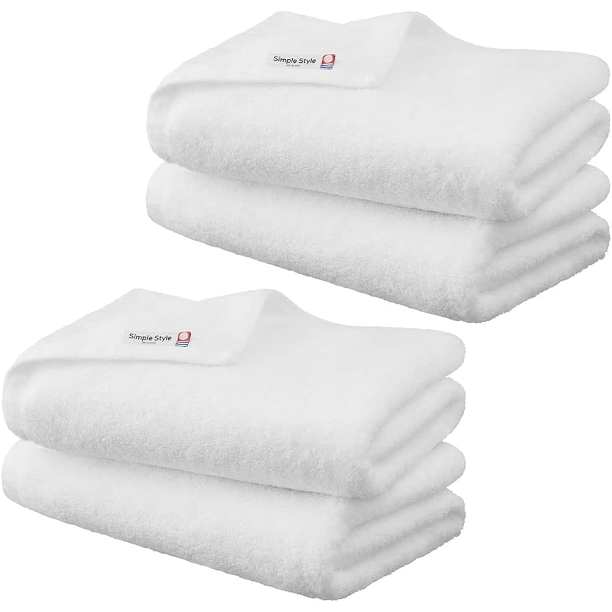 Iris Ohyama Imabari Towel BT-V4 High Density Volume-Touch Bath Towel, Antibacterial and Odor Resistant, White, 4-Piece Set, Series of 4, High-Density Water Absorbency, Antibacterial and Odor Resistant