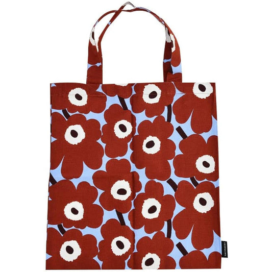 [Marimekko] Tote Bag Mini Unikko Small Fabric Bag 33 x 32cm Japan Limited Light Blue x Brown (85) Mini Unikko Women's