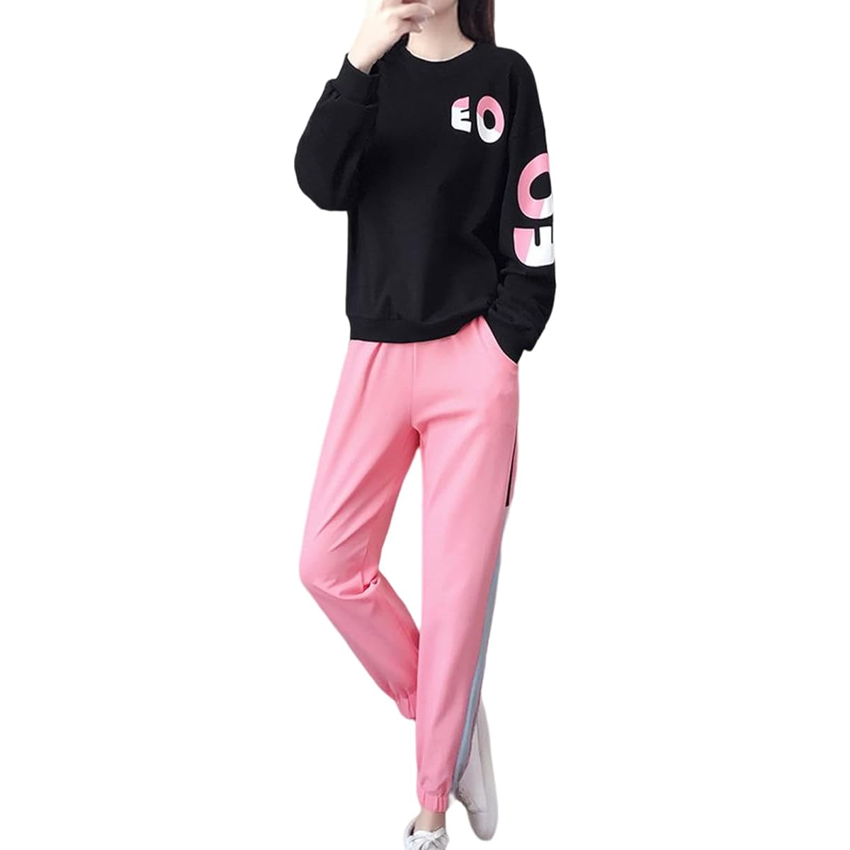 [Airby] Jersey Setup Logo Sideline Tops Pants Sportswear Top and Bottom 2 Piece Set Women's
