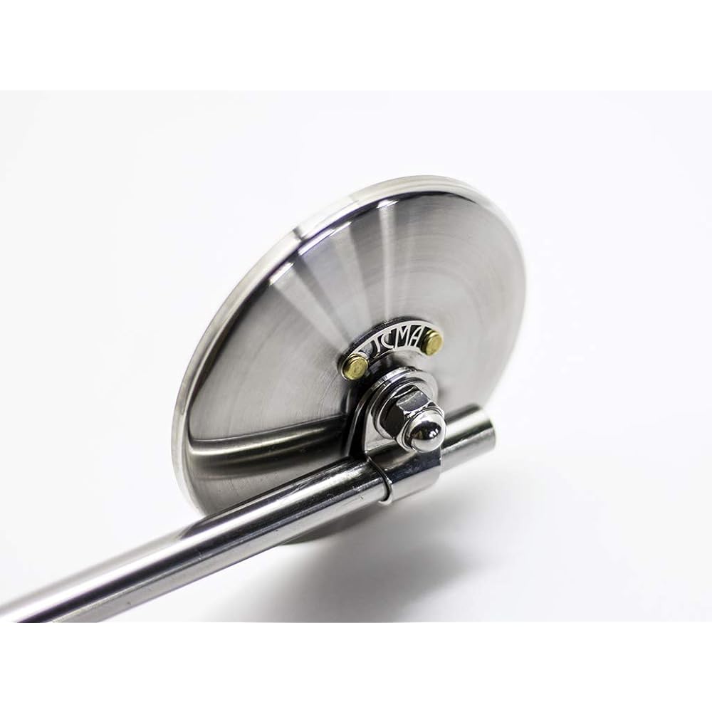 MOTOR ROCK JCMA Mirror φ80 Hairline 4. Nickel/Brass (nickel tag/brass rivet) MR-HC059H