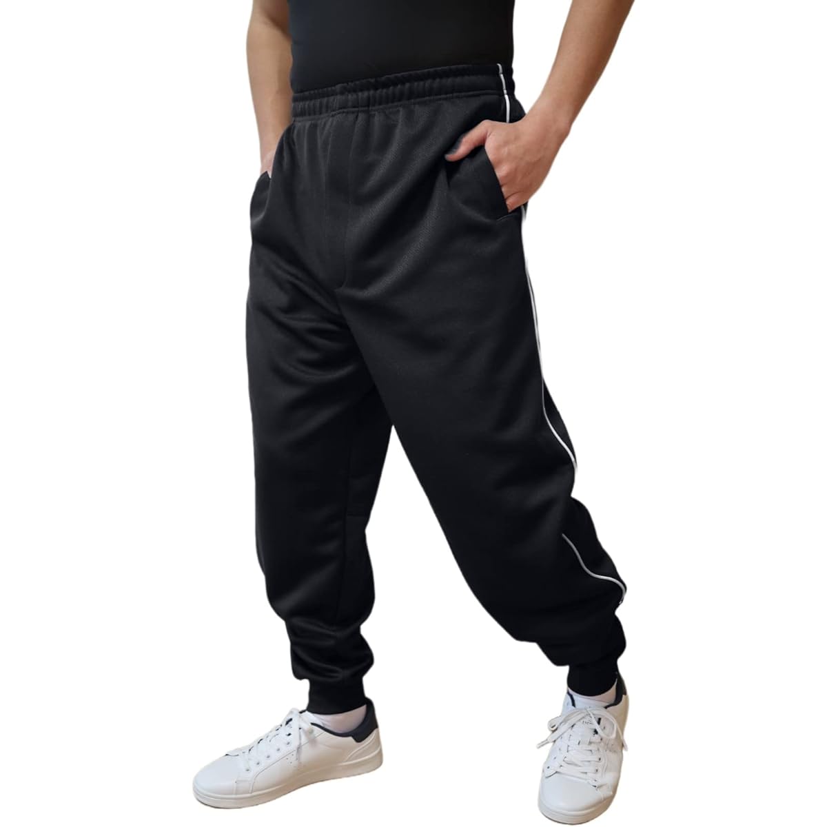[Little Island] Men's Jersey Pants, Ribbed Hem Type, Jersey Pants, Men's (Open Front/With Reflective Material)