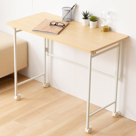 Iris Plaza PC Desk Computer Desk Folding Desk Steel Natural Width 80cm Stylish Furniture Home Telework Width 80cm OTTD-80NA