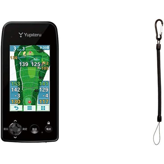 YUPITERU Golf Navi YGN7000 YGN7000 Display: 3.2 inch TFT color LCD electrostatic multi-touch Positioning satellite system: GPS + Michibiki + Galileo + L1S (submeter level reinforcement signal) & ATLAS Strap (black) OP-A002K [Set purchase ]