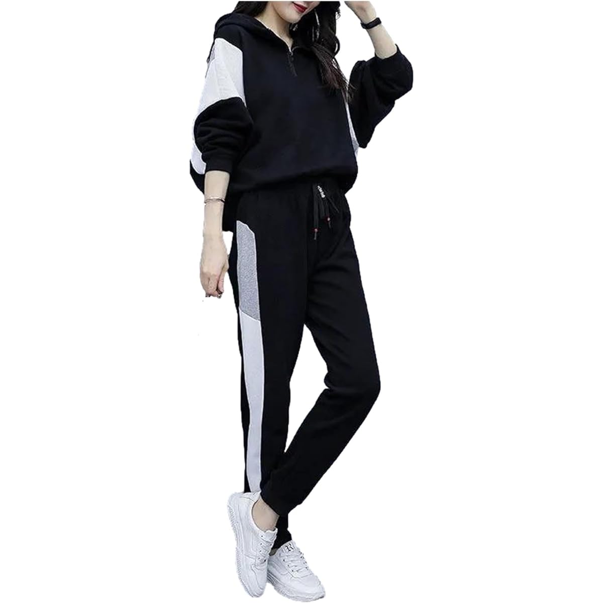 [G-tiamo] Jersey Top and Bottom Set Women's Sweat Room Wear Setup Sports Loungewear Sweatshirt Hood 01