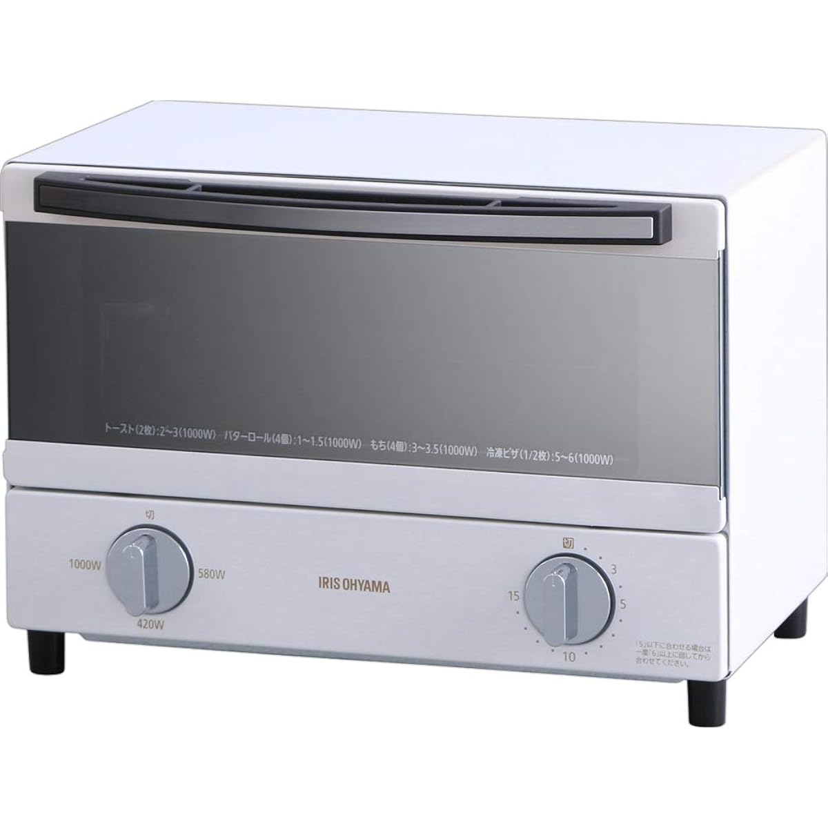 IRIS OHYAMA Steam Oven Toaster 2 Pieces Baking Temperature Adjustment Tray with Timer Function Horizontal White SOT-011-W