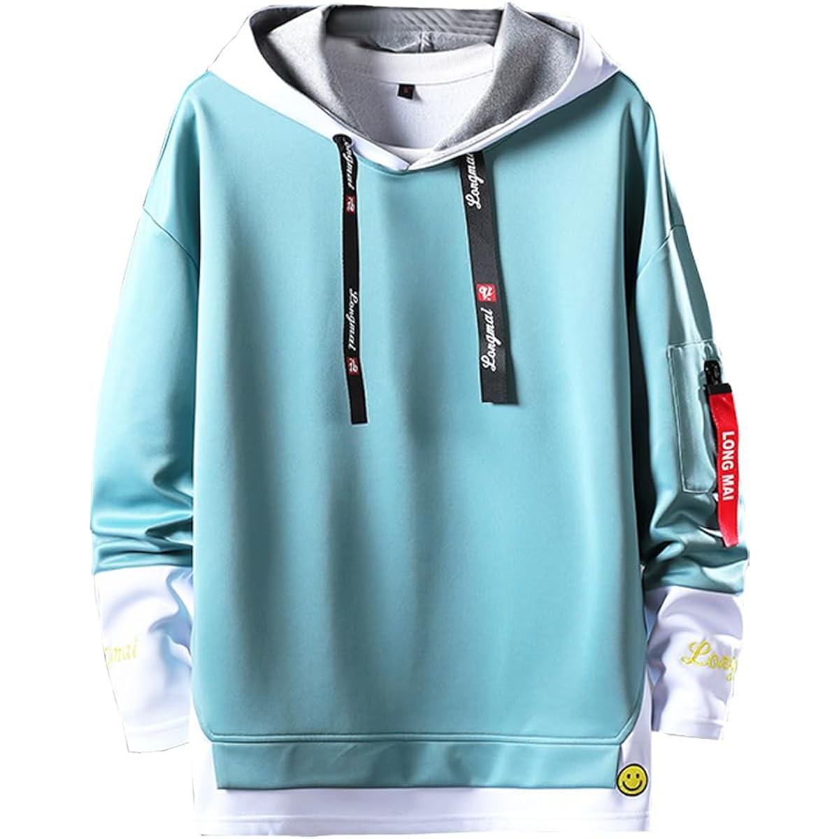 [FJLTDCP] Autumn Hoodie Men's Short Sleeve Thin Hooded Layered T-Shirt Long Sleeve Loose Casual Stylish Large Size Popular Clothes Men's