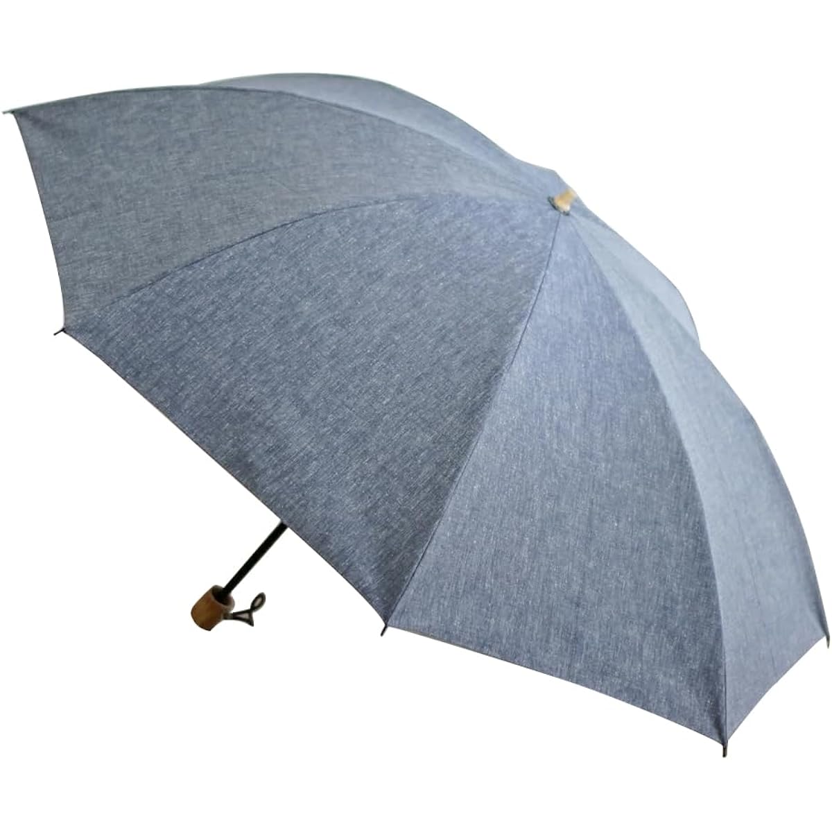 Made in Japan, Men's Folding Umbrella for Both Sunny and Rainy Days, Class 1 Shading, 2 Tier Folding, 55cm, 8 Ribs, Shading Rate Over 99.99%, Komiya Shoten Chambray Shade
