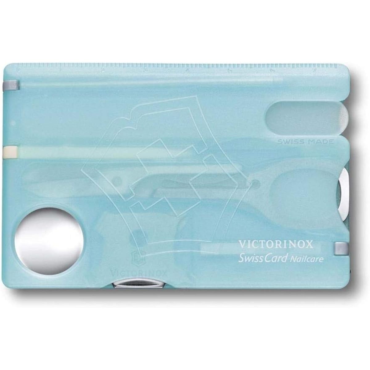 VICTORINOX Swiss Card Nail Care, 3 Colors, Nail File, Nail Polish, Glass Nail File, Equipped with Scissors, 13 Functions, Disaster Prevention, First Aid, Compact [Domestic Genuine Product]