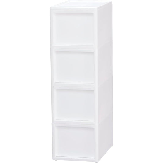 JEJ Astage Gap Storage Kitchen Storage Lycee Middle Stocker Made in Japan Finished Product M4 Tiers with Rollers All White Width 26 x Depth 40 x Height 85 cm