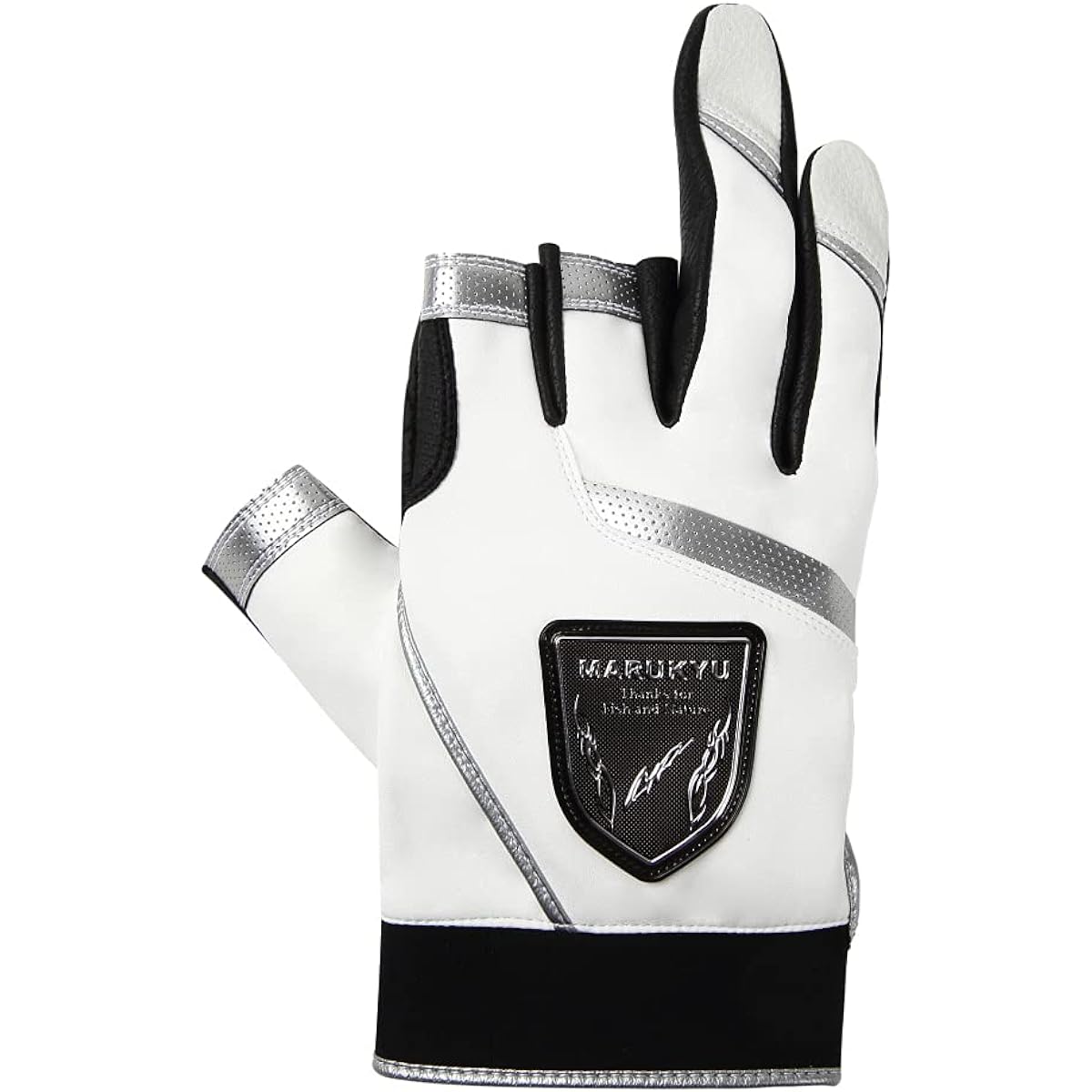 Marukyu Fishing Gloves TR-01 5-cut Left Hand 3L White/Silver
