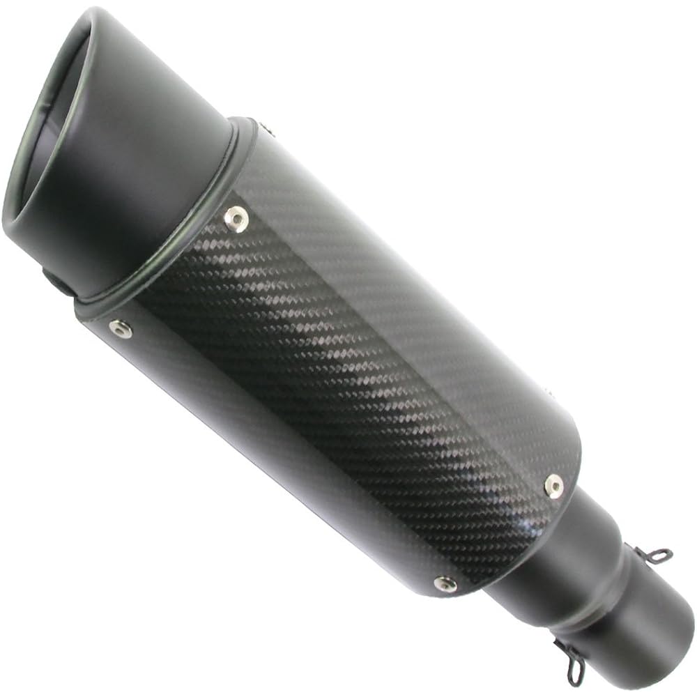 General Purpose Slash Cut GP Short Silencer φ50.8 Carbon/Titanium Matte Black Fake Titanium Slip-on Muffler