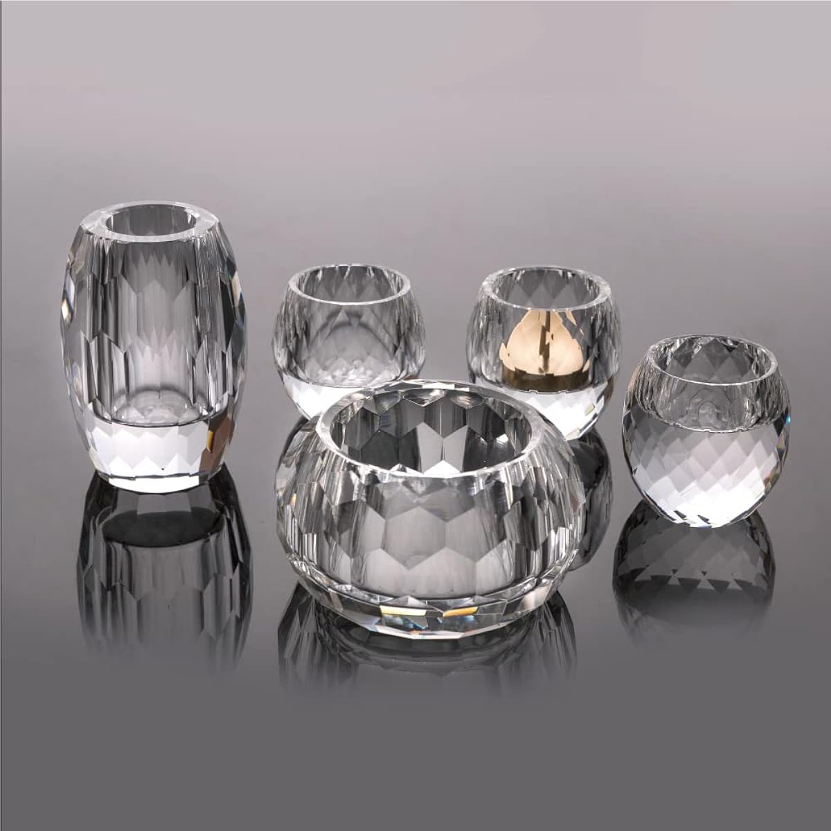 Buddhist altar fittings Vega Clear 5 pieces 2.5 dimensions Crystal Buddhist fittings Modern Buddhist fittings set Stylish Buddhist altar