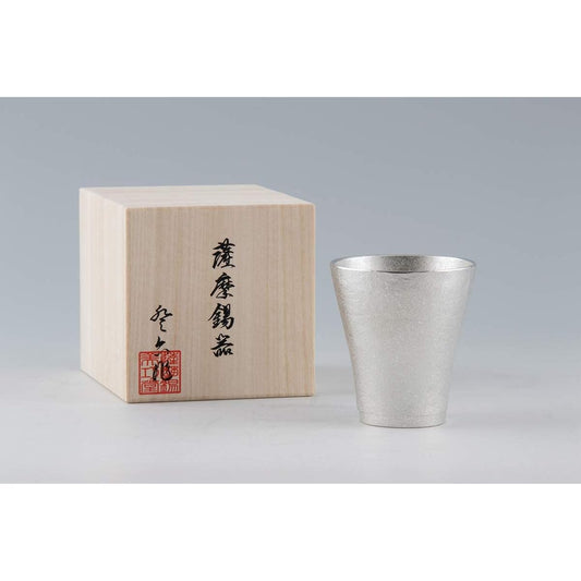 Iwakiri Bikodo Satsuma Tinware Tin Free Cup Zero Bubuki Processing 260ml 77A-1