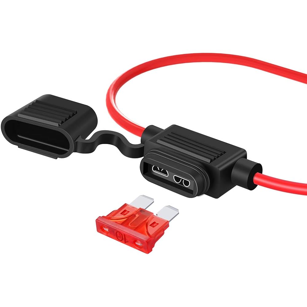 14 gauge fuse holder ATC / ATO SIM & NAT 10 pack inline car blade fuse holder 50 pieces Standard car fuse 1A 2a 2A / 4A 5A 5A 10A 30A car replacement fuse